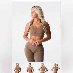 NVGTN Seamless V-Neck Sports Bra in Mocha
